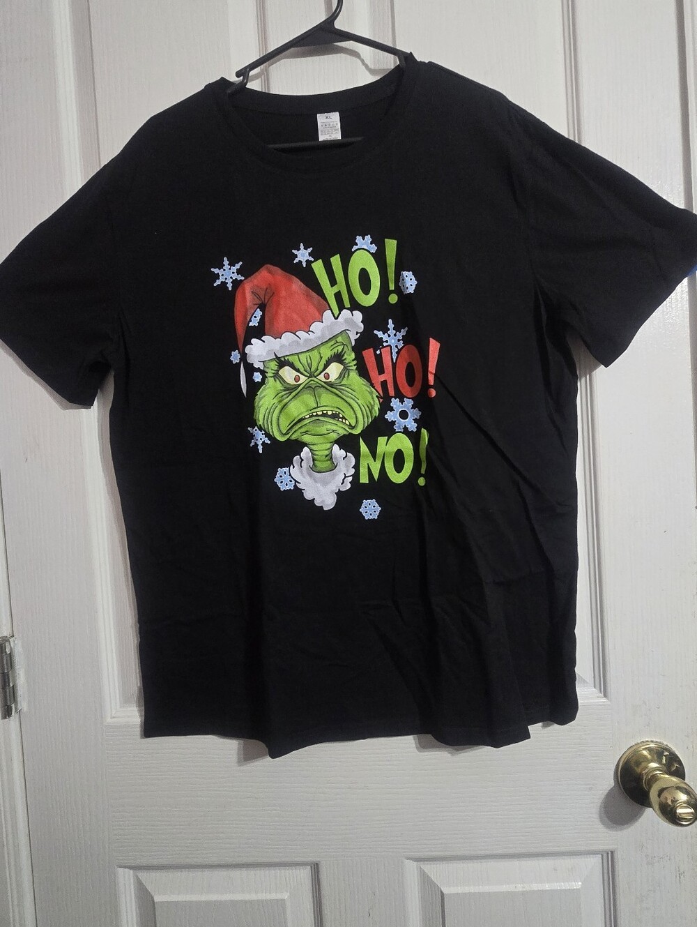 Dr. Seuss The Grinch Christmas Shirt XL Black Graphic Tee Ho Ho No Holiday Mens